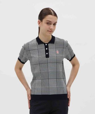 ＜Munsingwear＞マンシングウェア　ＭＵＮＳＩＮＧＷＥＡＲ　グレンチェックジャカードニットポロシャツ（ＭＧ５ＦＨＳ０１Ｌ）
