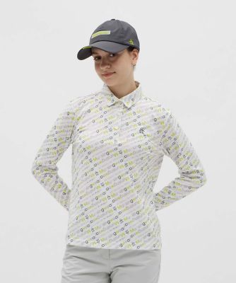 ＜Munsingwear＞マンシングウェア　ＭＵＮＳＩＮＧＷＥＡＲ　Ｓｕｎｓｃｒｅｅｎ　ＮＩＲ　ロゴプリントテーラーカラー長袖ポロシャツ（ＭＧ５ＦＬＳ２４Ｌ）