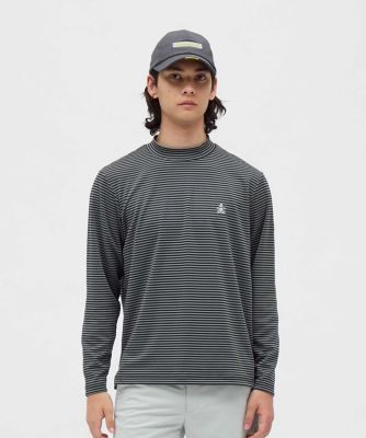 Munsingwear ボーダー長袖モックネックシャツLLとソックス5足セット マンシングウェア MUNSINGWEAR HEAT NAVI ボーダー