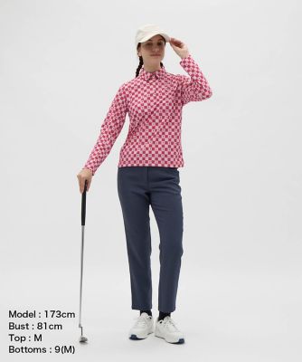 マンシングウェア MUNSINGWEAR ブロックチェック柄プリント