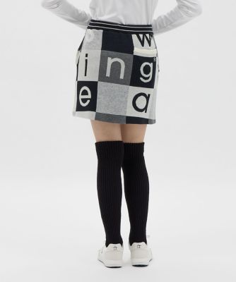Munsingwear セーター&スカートセット M マンシングウェア MUNSINGWEAR ブロック柄ニットスカート