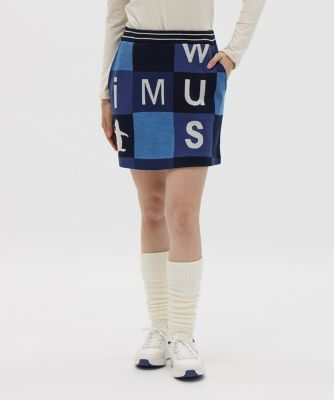 マンシングウェア Munsingwear ブロック柄ニットスカート