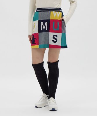 マンシングウェア Munsingwear ブロック柄ニットスカート