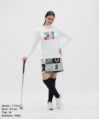 マンシングウェア MUNSINGWEAR ブロック柄ニットスカート