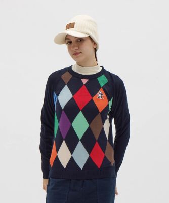 マンシングウェア MUNSINGWEAR ダイヤ柄クルーネック