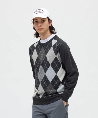 マンシングウェア MUNSINGWEAR アーガイル柄クルーネック