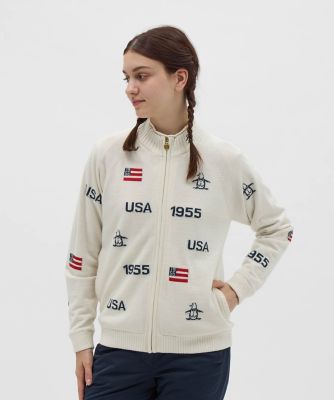 ＜Munsingwear＞マンシングウェア　ＭＵＮＳＩＮＧＷＥＡＲ　ＨＥＡＴ　ＮＡＶＩ　ハイブリッドニットブルゾン（ＭＧ５ＦＳＴ２６Ｌ）