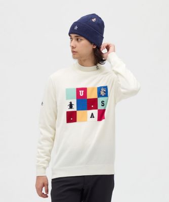 ＜Munsingwear＞マンシングウェア　ＭＵＮＳＩＮＧＷＥＡＲ　ブロッキングインターシャクルーネックセーター（ＭＧ５ＦＳＴ５１Ｍ）