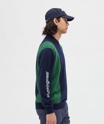 マンシングウェア MUNSINGWEAR ロゴインターシャクルー