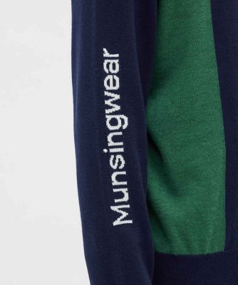 マンシングウェア MUNSINGWEAR ロゴインターシャクルー