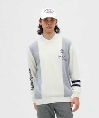 ＜Munsingwear＞マンシングウェア　ＭＵＮＳＩＮＧＷＥＡＲ　ロゴインターシャクルーネックセーター（ＭＧ５ＦＳＴ８０Ｍ）