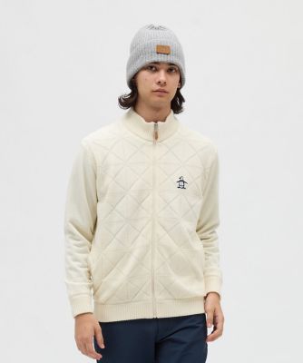 ＜Munsingwear＞マンシングウェア　ＭＵＮＳＩＮＧＷＥＡＲ　防風裏地付きフルジップ地柄セーター（ＭＧ５ＦＳＴ８１Ｍ）