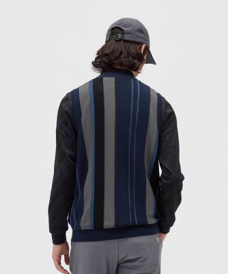 マンシングウェア　ベスト マンシングウェア MUNSINGWEAR マルチストライプニット