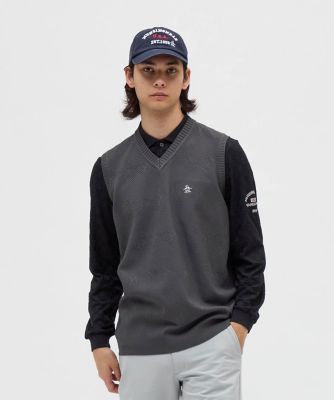 マンシングウェア MUNSINGWEAR 地柄Vネックニットベスト