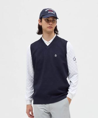 マンシングウェア Munsingwear 地柄Vネックニットベスト