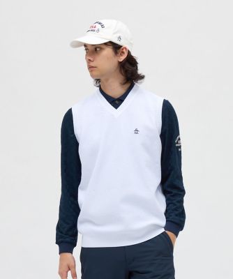 マンシングウェア MUNSINGWEAR 地柄Vネックニットベスト