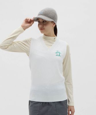 マンシングウェア Munsingwear バイアス地柄Vネックニット