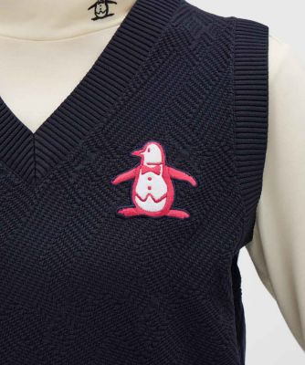 マンシングウェア MUNSINGWEAR バイアス地柄Vネックニット