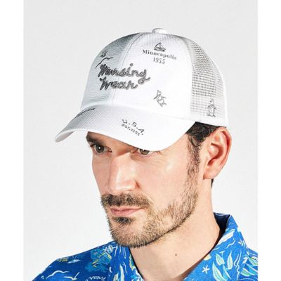 ＜Munsingwear＞マンシングウェア　ＭＵＮＳＩＮＧＷＥＡＲ　サッカーストライプ　飛び柄刺しゅうクーリングキャップ（ＭＧ５ＳＣＰ０９Ｍ）