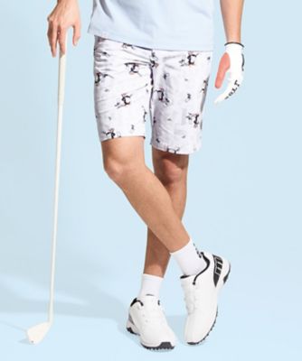 ＜Munsingwear＞マンシングウェア　ＭＵＮＳＩＮＧＷＥＡＲ　Ｓｕｎｓｃｒｅｅｎ　ＮＩＲ　ペンギン総柄プリント　ハーフパンツ（ＭＧ５ＳＨＰ５２Ｍ）