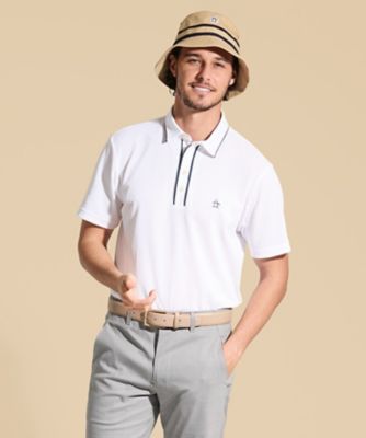 ＜Munsingwear＞マンシングウェア　ＭＵＮＳＩＮＧＷＥＡＲ　サンスクリーンＮＩＲ　ＳＴＹＬＥ２８４１　フィラシスパイピング半袖ポロシャツ（ＭＧ５ＳＨＳ０６Ｍ）