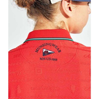 マンシングウェア MUNSINGWEAR 地柄ジャカード半袖