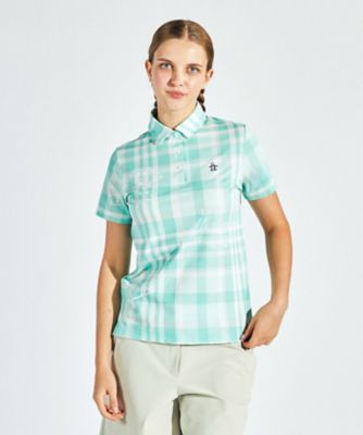 ＜Munsingwear＞マンシングウェア　ＭＵＮＳＩＮＧＷＥＡＲ　Ｓｕｎｓｃｒｅｅｎ　ＮＩＲ　チェックプリント半袖ポロシャツ（ＭＧ５ＳＨＳ２４Ｌ）