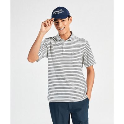 ＜Munsingwear＞マンシングウェア　ＭＵＮＳＩＮＧＷＥＡＲ　サンスクリーンＮＩＲタック鹿の子ボーダー半袖ポロシャツ（ＭＧ５ＳＨＳ２４Ｍ）