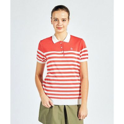 ＜Munsingwear＞マンシングウェア　ＭＵＮＳＩＮＧＷＥＡＲ　綿／ポリエステルボーダー半袖ニットポロシャツ（ＭＧ５ＳＨＳ２６Ｌ）