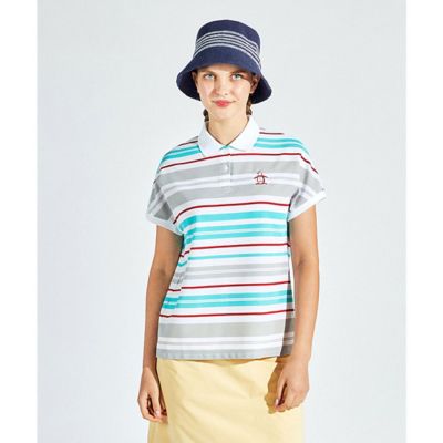 ＜Munsingwear＞マンシングウェア　ＭＵＮＳＩＮＧＷＥＡＲ　ストレッチ　マナード先染めパネルボーダードルマンスリーブシャツ（ＭＧ５ＳＨＳ３０Ｌ）