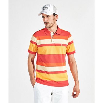 ＜Munsingwear＞マンシングウェア　ＭＵＮＳＩＮＧＷＥＡＲ　マナードマルチカラーメッシュボーダー半袖ポロシャツ（ＭＧ５ＳＨＳ３３Ｍ）