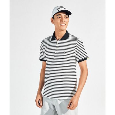 ＜Munsingwear＞マンシングウェア　ＭＵＮＳＩＮＧＷＥＡＲ　サンスクリーンＮＩＲ先染めボーダー鹿子半袖ポロシャツ（ＭＧ５ＳＨＳ５２Ｍ）