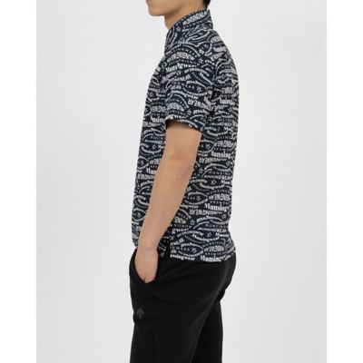 サンスクリーンNIRマルチロゴ総柄プリント 半袖ポロシャツ