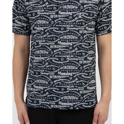 サンスクリーンNIRマルチロゴ総柄プリント 半袖ポロシャツ