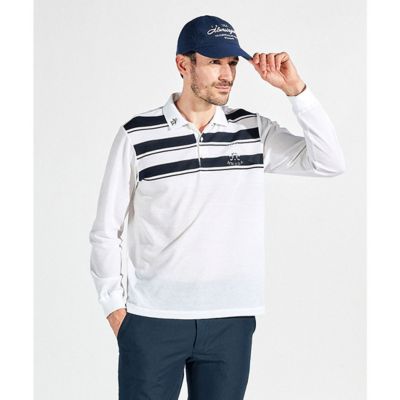 ＜Munsingwear＞マンシングウェア　ＭＵＮＳＩＮＧＷＥＡＲ　パネルボーダー長袖ポロシャツ（ＭＧ５ＳＬＳ２４Ｍ）