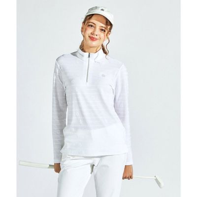 未使用　☆ マンシングウエア　長袖　ジップアップ　レディース 吸汗速乾地柄ジャカード長袖ジップアップシャツ（MG5SLS25L