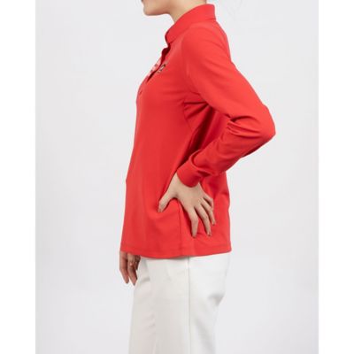 サーマルポロシャツS Adoon plain ポロシャツ Decorative button Thermal skipper Polo
