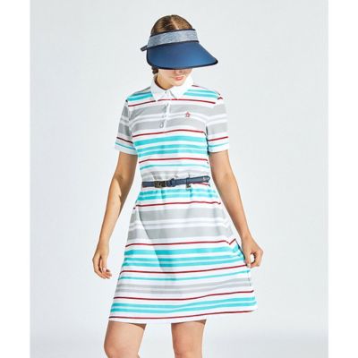 Munsingwear - マンシングウェア　ボーダーワンピース マンシングウェア MUNSINGWEAR ストレッチ マナード先染め