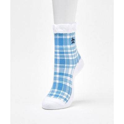 ＜Munsingwear＞マンシングウェア　ＭＵＮＳＩＮＧＷＥＡＲ　ショート丈　シースルーチェック柄ソックス【返品不可商品】（ＭＧ５ＳＳＯ０９Ｌ）