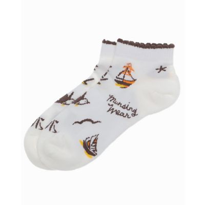 ＜Munsingwear＞マンシングウェア　ＭＵＮＳＩＮＧＷＥＡＲ　アンクル丈　メッシュアロハ柄ソックス【返品不可商品】（ＭＧ５ＳＳＯ１１Ｌ）