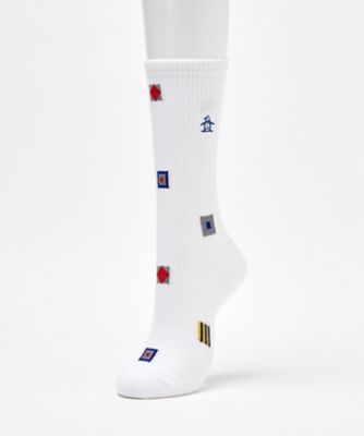 ＜Munsingwear＞マンシングウェア　ＭＵＮＳＩＮＧＷＥＡＲ　クルー丈　フラッグ飛び柄ソックス【返品不可商品】（ＭＧ５ＳＳＯ１１Ｍ）