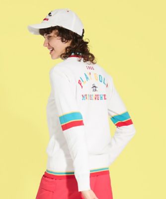 マンシングウェア 総柄ロゴジャカードセーター M ロゴ柄ジャカードクルーネックセーター（MG5SST51L