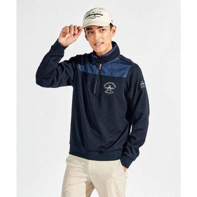 Munsing wear 刺繍 ハーフジップ スエット トレーナー 洗える