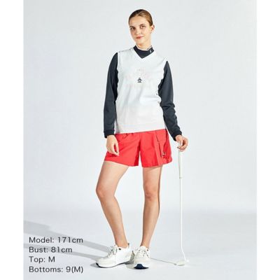 マンシングウェア Munsingwear ロゴ柄インターシャ V