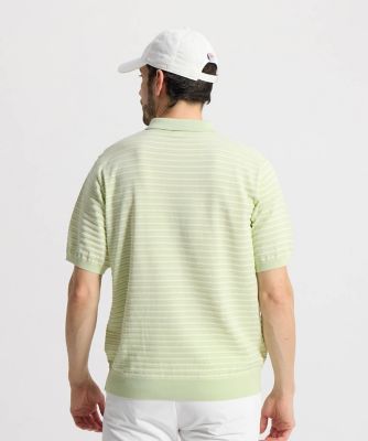 マンシングウェア MUNSINGWEAR 細線ボーダー半袖ニット