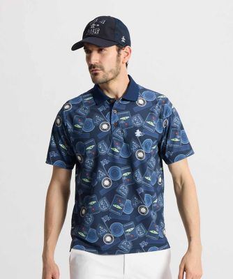 マンシングウェアMUNSINGWEAR ロゴ総柄ポロシャツ&パンツ上下セット マンシングウェア MUNSINGWEAR Sunscreen NIR