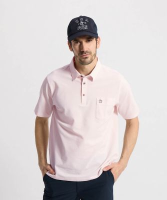 ＜Munsingwear＞マンシングウェア　ＭＵＮＳＩＮＧＷＥＡＲ　シアサッカーストライプ台襟付き半袖ポロシャツ（ＭＧ６ＳＨＳ３７Ｍ）