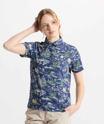 マンシングウェア　ＭＵＮＳＩＮＧＷＥＡＲ　高通気　Ｓｕｎｓｃｒｅｅｎ　ＮＩＲ　ミネアポリス総柄半袖ポロシャツ（ＭＧ６ＳＨＳ４２Ｌ）