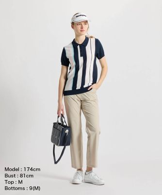 動くと風が通るウイングスルー】ウエストストレッチ9分丈パンツ