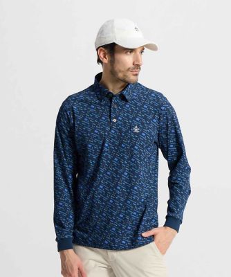 【極美品】 Munsingwear 長袖 ポロシャツ ネイビー ダイヤキルト マンシングウェア MUNSINGWEAR Sunscreen NIR